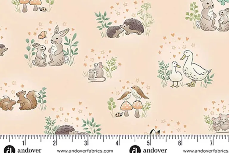 LIttle Ones Etched Toile Brown on Cream