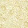 Lotus Garden Chrysanthemums on Cream w/Gold Metallic