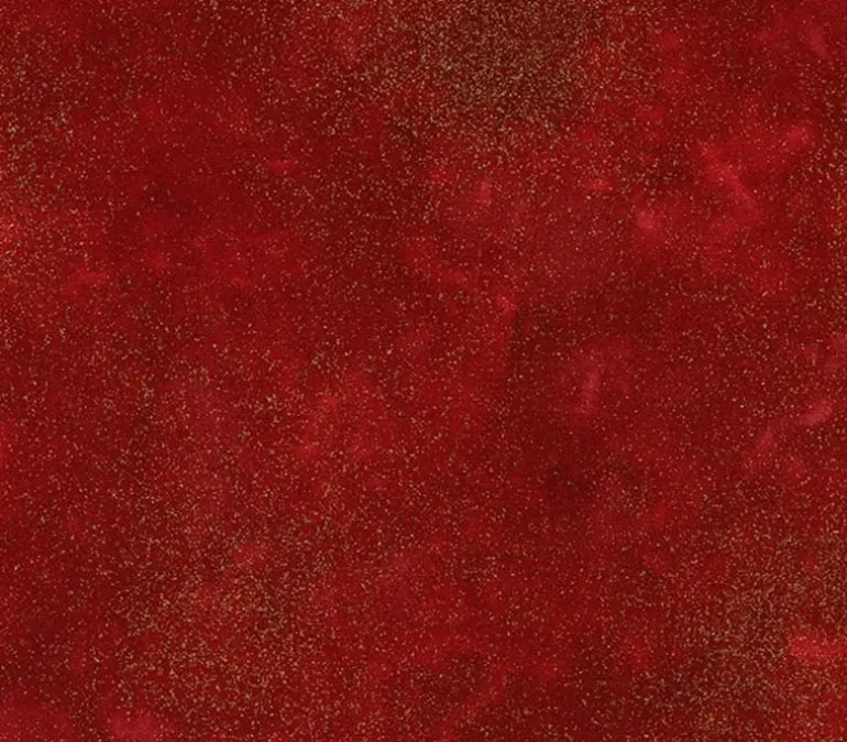 Lotus Garden Japanese Hiragana on Red w/Gold Metallic