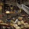 Magical Haunted Library Multicolor