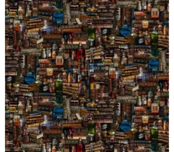 Magical Library Books and Potions Multicolor