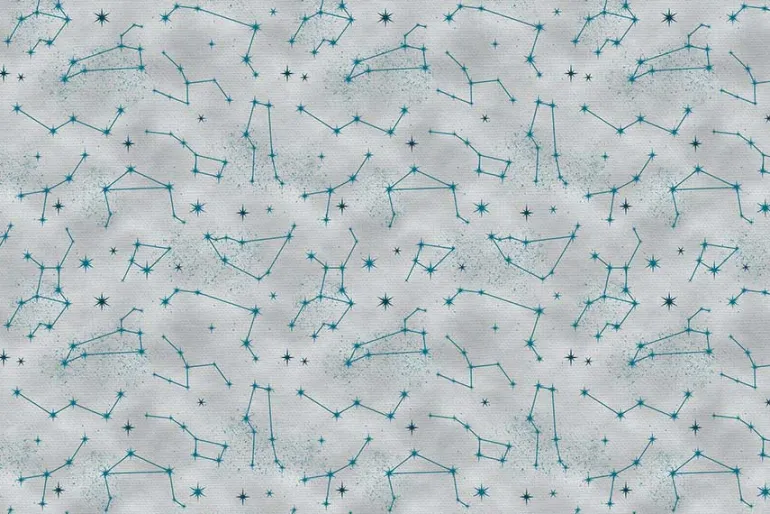 Magical Night Constellations on Grey