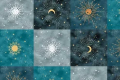 Magical Night Sun and Moon Tiles