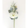 18″ Magnolia & Eucalyptus Spray, White