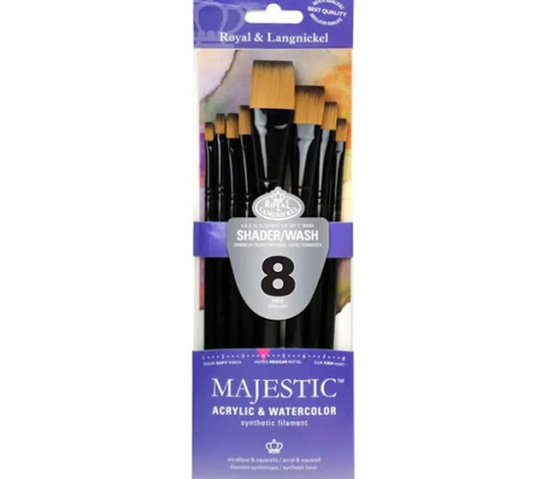 Majestic Flat and Glaze Wash Brush Set – 8 Piece