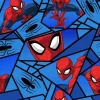 Marvel Spider-Man Geometric Web on Blue Fabric