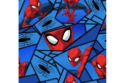 Marvel Spider-Man Geometric Web on Blue Fabric