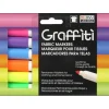 Marvy Uchida Graffiti Fabric Markers – Fluorescent – 6 Piece