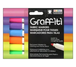 Marvy Uchida Graffiti Fabric Markers – Fluorescent – 6 Piece