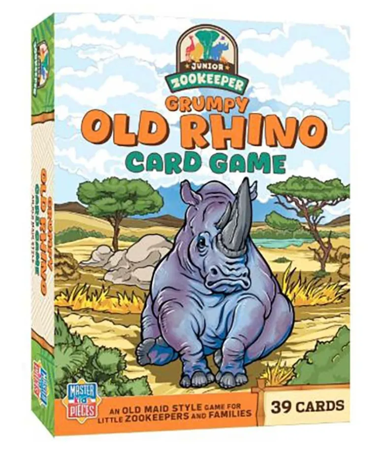 Masterpieces Jr Zookeeper Grumpy Old Rhino Card Game