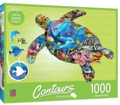 Masterpieces Contours Turtle Sailing Puzzle – 1000 Piece