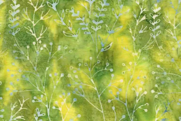 Meadow Brook Batiks Ferns in Blue Bird Blue
