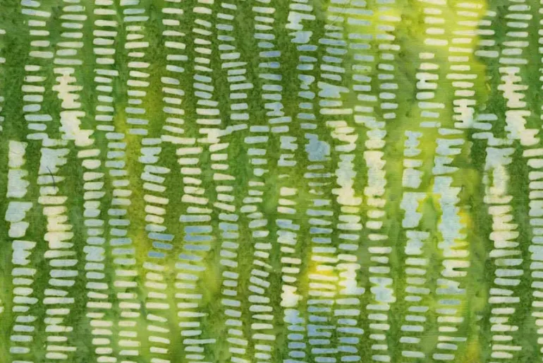 Meadow Brook Batiks Queen Anne’s Lace in Multi Green