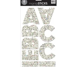 Me and My Big Ideas Stickers – Mia Chunky Glitter Silver Alphabet
