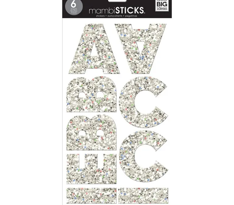 Me and My Big Ideas Stickers – Mia Chunky Glitter Silver Alphabet