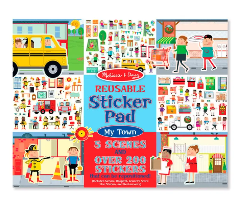 Melissa and Doug Reusable Sticker Pad – 11-inch x 14-inch – My Town