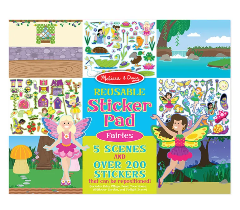 Melissa and Doug Reusable Sticker Pad – 11-inch x 14-inch – Fairies