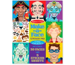 Melissa and Doug Reusable Sticker Pad – 11-inch x 14-inch – Make-A-Face Crazy Characters