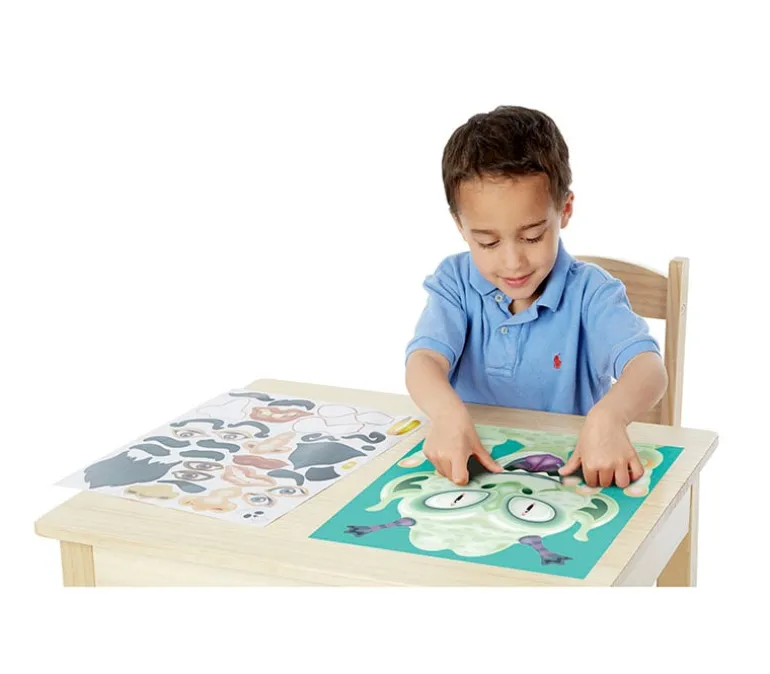 Melissa and Doug Reusable Sticker Pad – 11-inch x 14-inch – Make-A-Face Crazy Characters