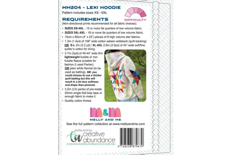 Melly & Me Lexie Quilted Hoodie Sewing Pattern