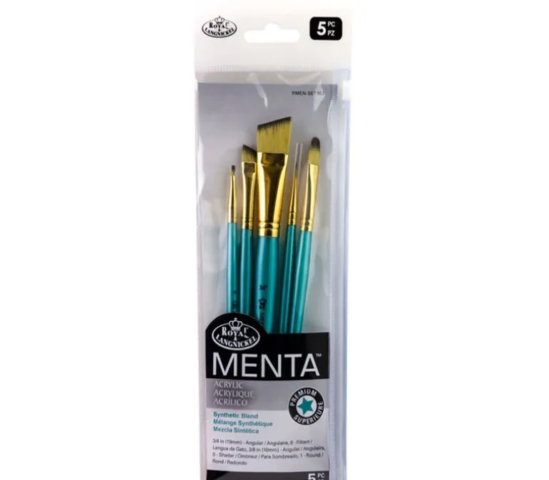 Menta Long Handle Variety Set – Synthetic Blend – 5 Piece