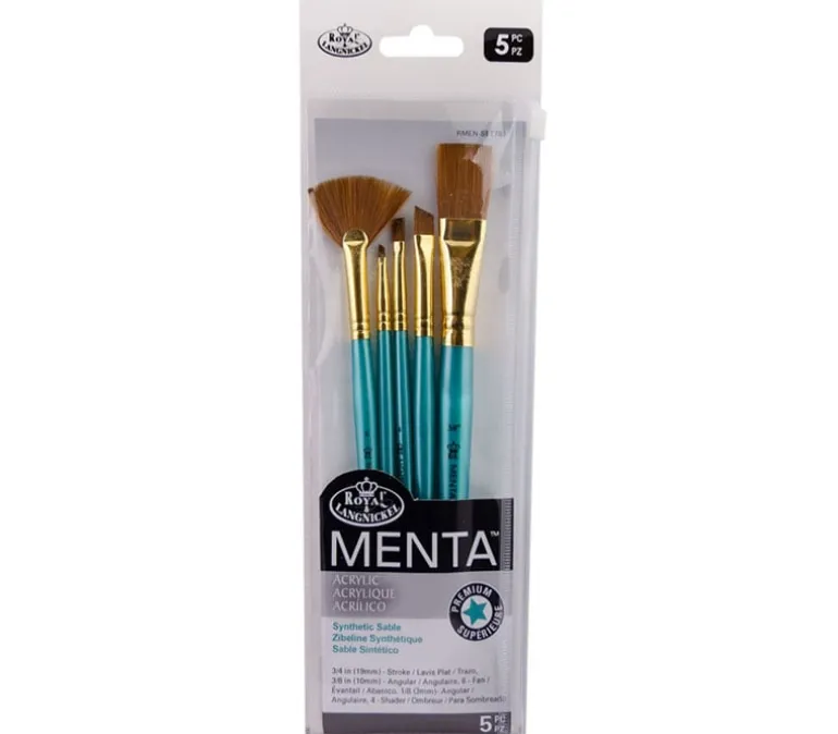 Menta Long Handle Variety Set – Synthetic Sable – 5 Piece