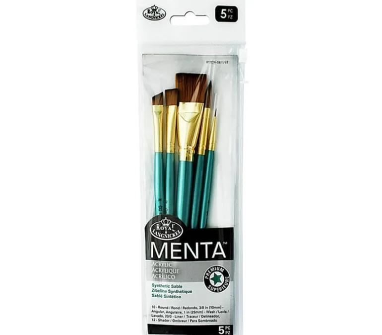 Menta Long Handle Variety Set – Synthetic Sable – 5 Piece