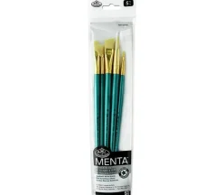 Menta Long Handle Variety Set – Synthetic White Bristle – 5 Piece