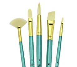 Menta Long Handle Variety Set – Synthetic White Bristle – 5 Piece