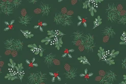 Merry Mix Deer Toile Green & Metallic Highlights