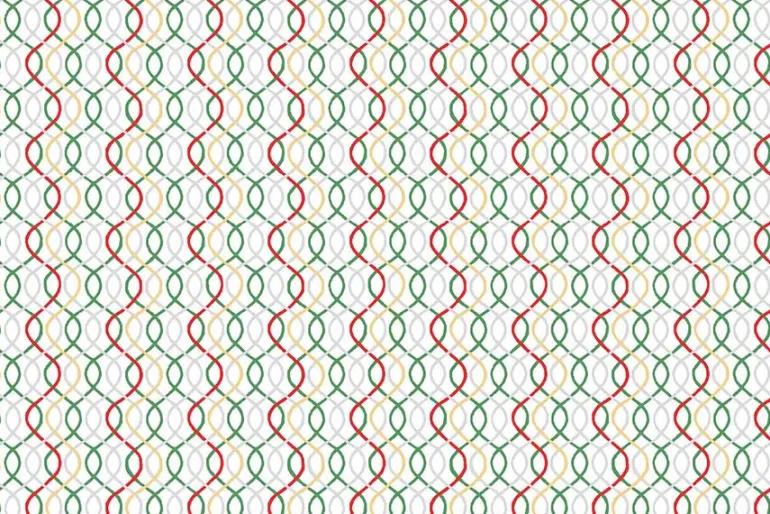 Merry Mix Deer Toile Metallic Highlights and Red on White