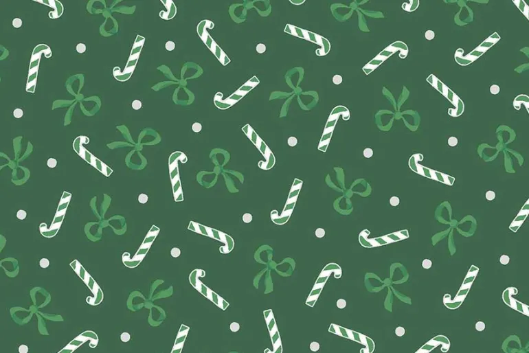 Merry Mix Dots Green & Metallic Highlights