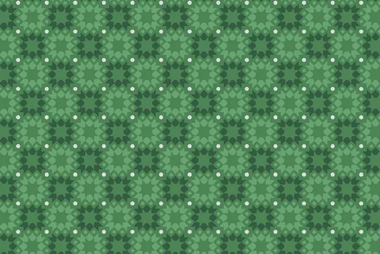 Merry Mix Snowflakes Green & Metallic Highlights