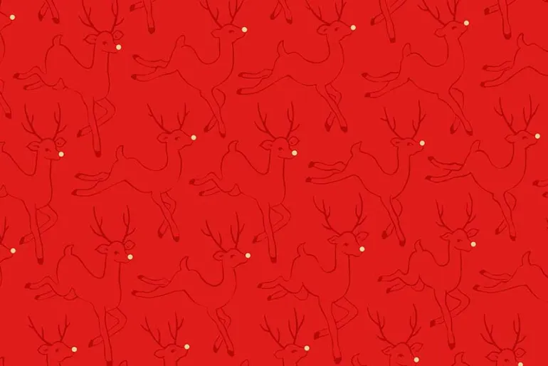 Merry Mix Star Tile Red & Metallic Highlights