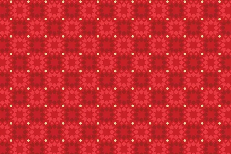 Merry Mix Star Tile Red & Metallic Highlights