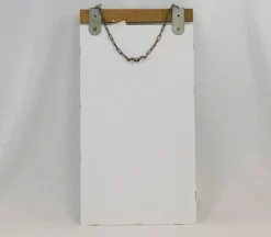 Metal and Wood Sign with Top Chain Hanger