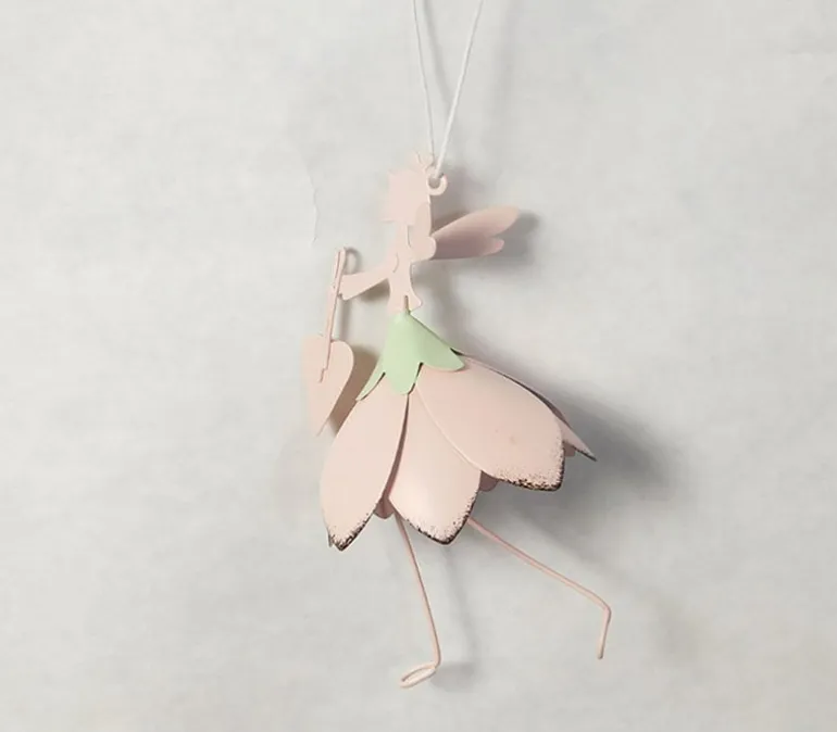 Metal Pink Fairy Ornament