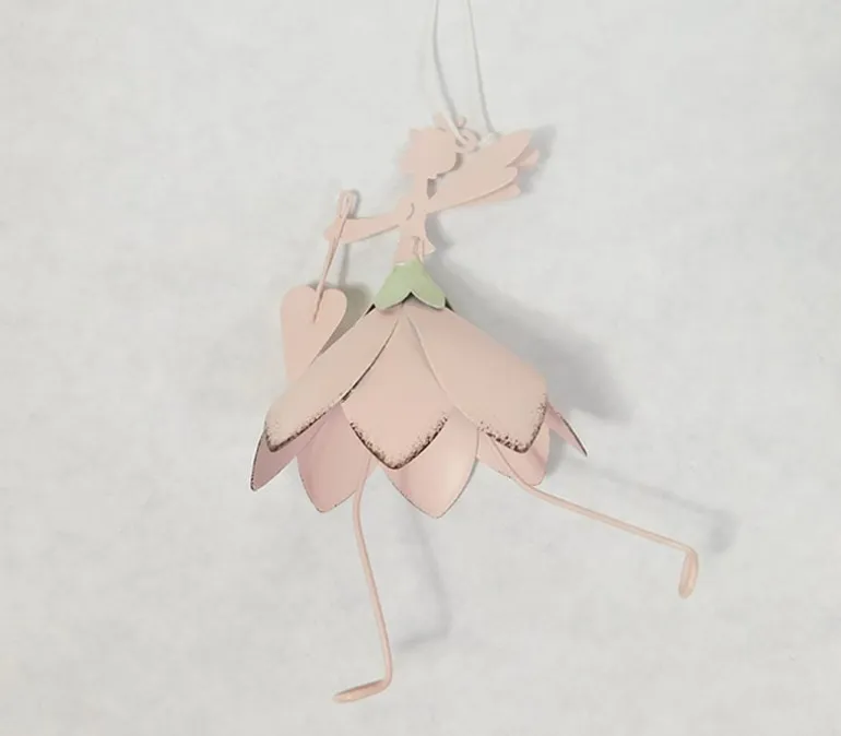 Metal Pink Fairy Ornament