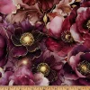 Midnight Flora Blooms Burgundy with Gold Metallic highlights
