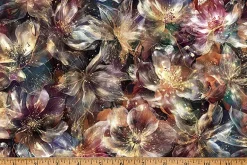 Midnight Flora Blooms Burgundy with Gold Metallic highlights
