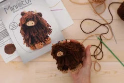 Miniature Highland Cow in Brown Amigurumi Crochet Kit