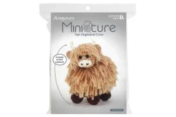 Miniature Highland Cow in Tan Amigurumi Crochet Kit