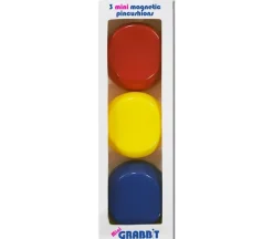 Mini Grabbit Magnetic Pincushion 3 pc Set of Red, Yellow and Blue. MGB
