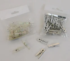 Mini Plastic Clothespins – Silver/Clear- 30 Piece