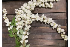6′ Mini Rose Garland, White