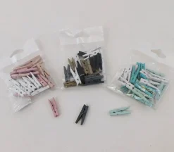 Mini Wood Clothespins – 28 Piece – Assorted Colors