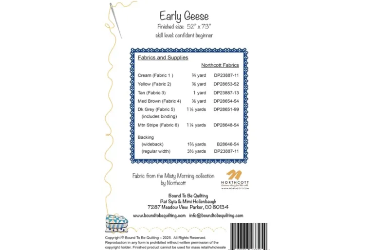 Misty Morning Mountains and Trees Border Stripe in Ochre and Gray