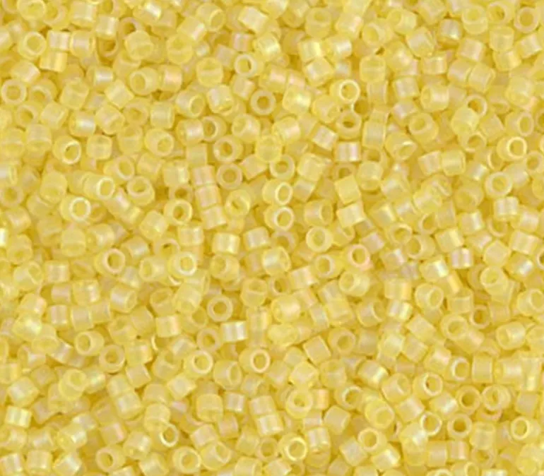11/0 Miyuki Delica Seed Bead – Matte Pale Yellow Ab
