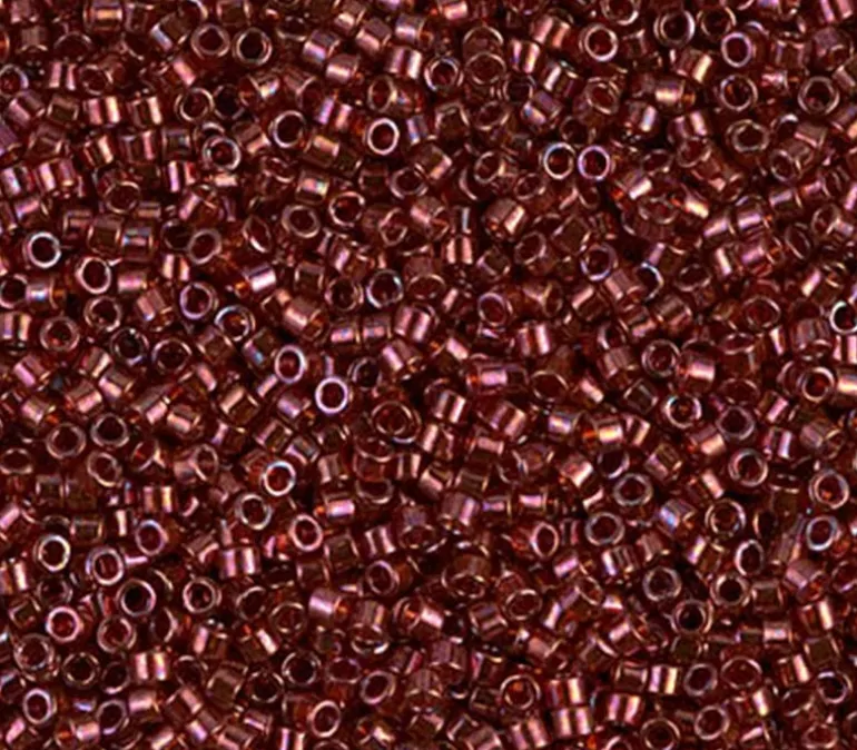 11/0 Miyuki Delica Seed Bead – Metallic Luster Transparent Red