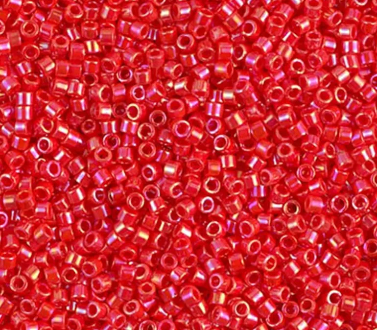 11/0 Miyuki Delica Seed Bead – Opaque Light Siam AB